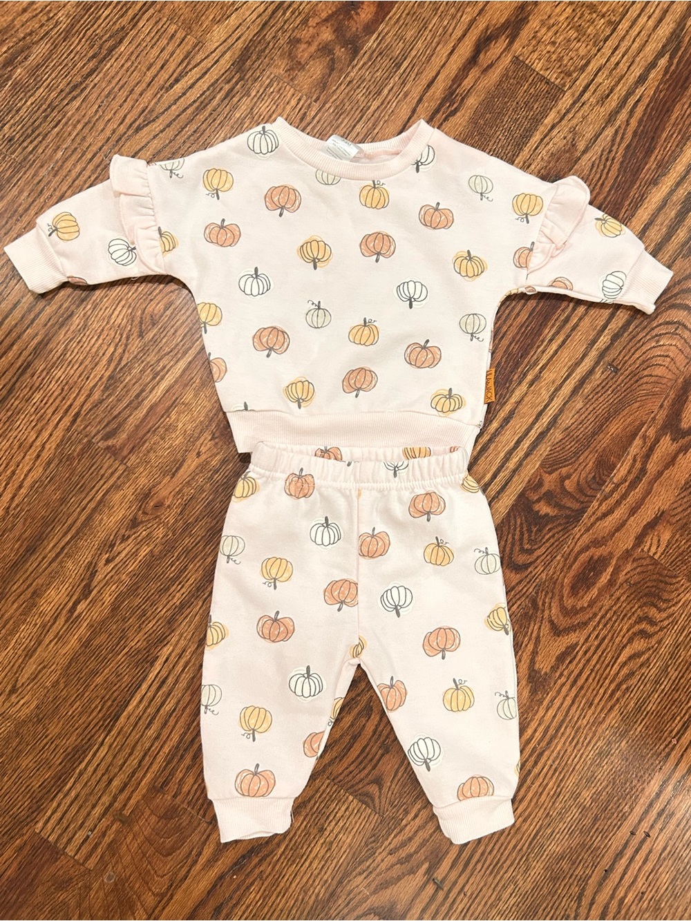Lila & Jack Baby Girl Pumpkin 2 Piece Outfit Set 3–6M Fall/Halloween